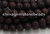 CLV202 15.5 inches 10mm round coffee natural lava beads wholesale