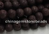 CLV203 15.5 inches 12mm round coffee natural lava beads wholesale