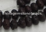 CLV206 15.5 inches 6*10mm rondelle coffee natural lava beads wholesale