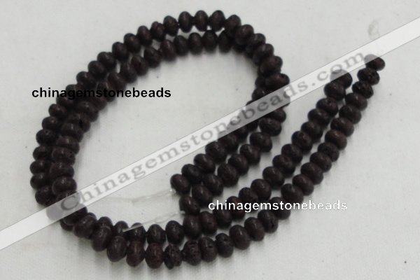 CLV206 15.5 inches 6*10mm rondelle coffee natural lava beads wholesale