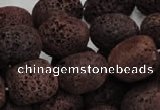 CLV207 15.5 inches 15*20mm freeform coffee natural lava beads wholesale