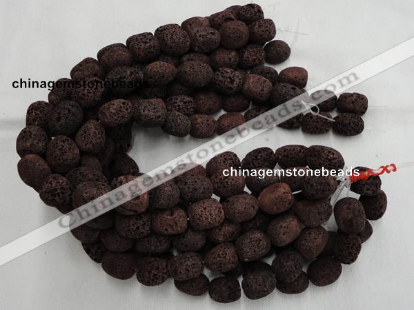 CLV207 15.5 inches 15*20mm freeform coffee natural lava beads wholesale