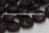 CLV208 15.5 inches 16mm flat round coffee natural lava beads wholesale