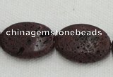 CLV209 15.5 inches 18*25mm oval coffee natural lava beads wholesale