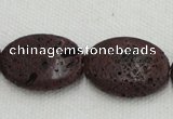 CLV209 15.5 inches 18*25mm oval coffee natural lava beads wholesale