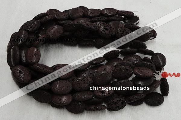 CLV209 15.5 inches 18*25mm oval coffee natural lava beads wholesale