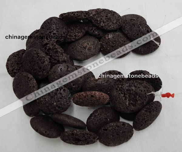 CLV210 15.5 inches 40*50mm oval coffee natural lava beads wholesale