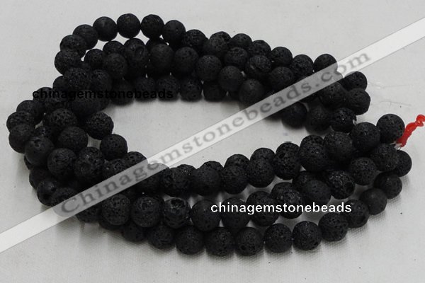 CLV211 15.5 inches 6mm round black natural lava beads wholesale