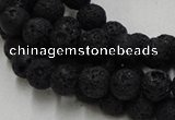 CLV212 15.5 inches 8mm round black natural lava beads wholesale