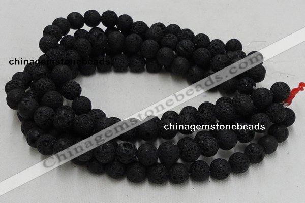 CLV212 15.5 inches 8mm round black natural lava beads wholesale