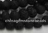 CLV213 15.5 inches 10mm round black natural lava beads wholesale