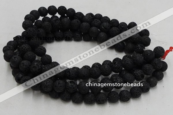 CLV213 15.5 inches 10mm round black natural lava beads wholesale