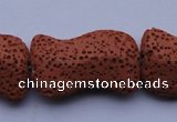 CLV22 15 inches 19*30mm marquise red natural lava beads wholesale