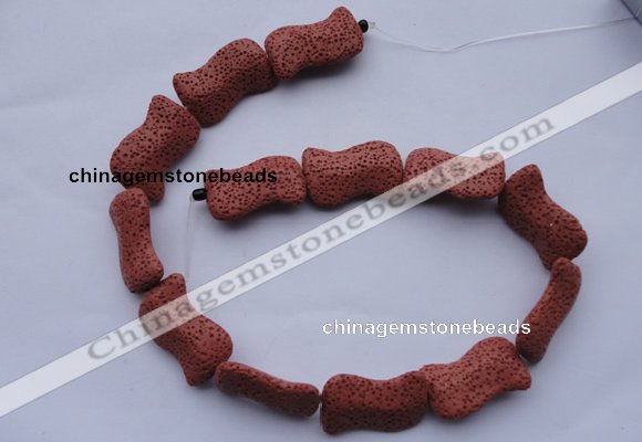 CLV22 15 inches 19*30mm marquise red natural lava beads wholesale