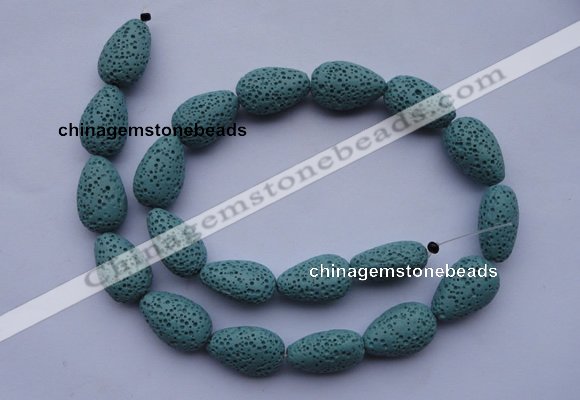 CLV24 15.5 inches 13*19mm teardrop blue natural lava beads wholesale