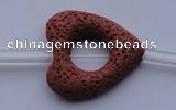 CLV26 15.5 inches 27*29mm heart red natural lava beads wholesale