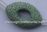 CLV28 16.5 inches 20*32mm oval green natural lava beads wholesale