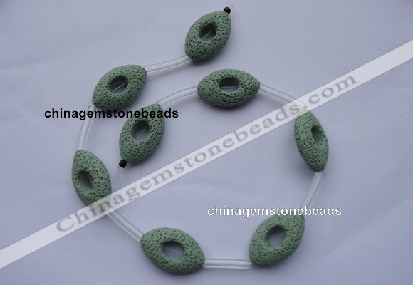 CLV28 16.5 inches 20*32mm oval green natural lava beads wholesale