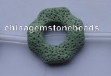 CLV30 15.5 inches 32*32mm octagon green natural lava beads wholesale