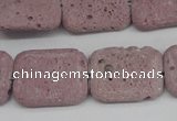 CLV301 15.5 inches 15*20mm rectangle lava beads wholesale