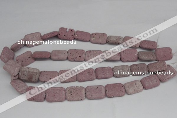 CLV301 15.5 inches 15*20mm rectangle lava beads wholesale