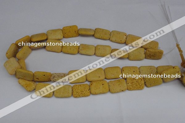 CLV302 15.5 inches 15*20mm rectangle lava beads wholesale