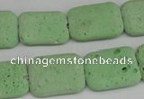 CLV303 15.5 inches 15*20mm rectangle lava beads wholesale