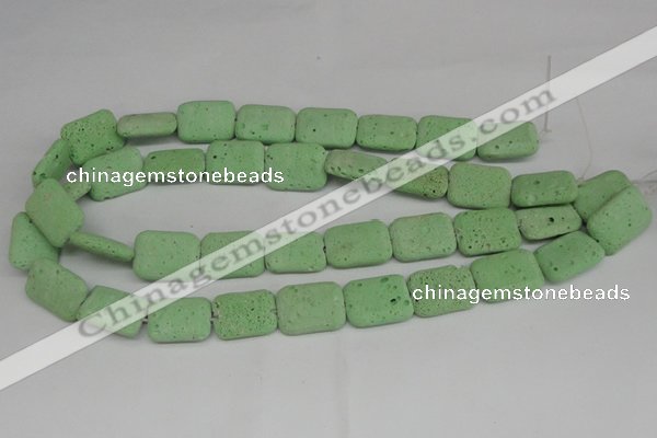 CLV303 15.5 inches 15*20mm rectangle lava beads wholesale