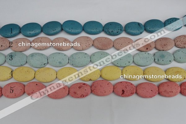 CLV304 15.5 inches 18*25mm oval lava beads wholesale