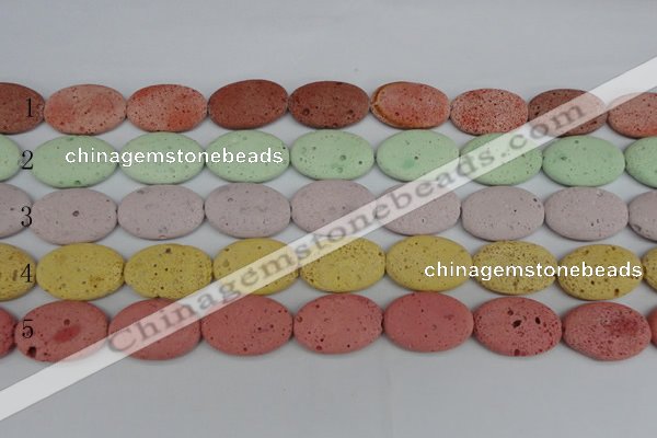 CLV305 15.5 inches 20*30mm oval lava beads wholesale