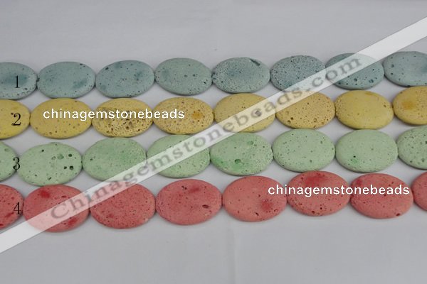 CLV306 15.5 inches 25*35mm oval lava beads wholesale