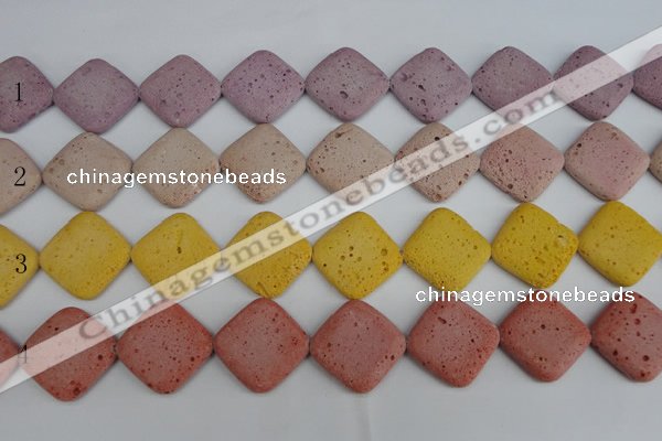 CLV309 15.5 inches 25*25mm diamond lava beads wholesale