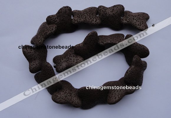 CLV34 15 inches 26*28mm butterfly-shaped chocolate natural lava beads