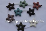 CLV36 16 inches 8*33mm star multicolor natural lava beads wholesale