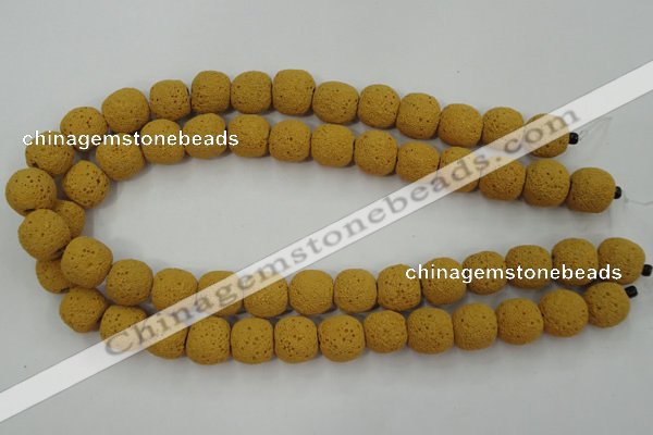 CLV372 15.5 inches 14mm ball dyed lava beads wholesale