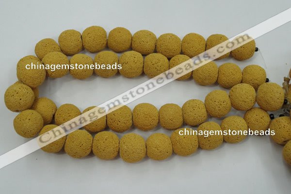 CLV374 15.5 inches 19mm ball dyed lava beads wholesale