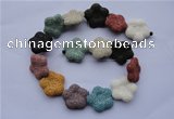 CLV38 15 inches 7*26mm star multicolor natural lava beads wholesale