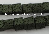 CLV390 15.5 inches 10*10mm cube dyed lava beads wholesale