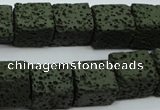 CLV391 15.5 inches 12*13*15mm cuboid dyed lava beads wholesale