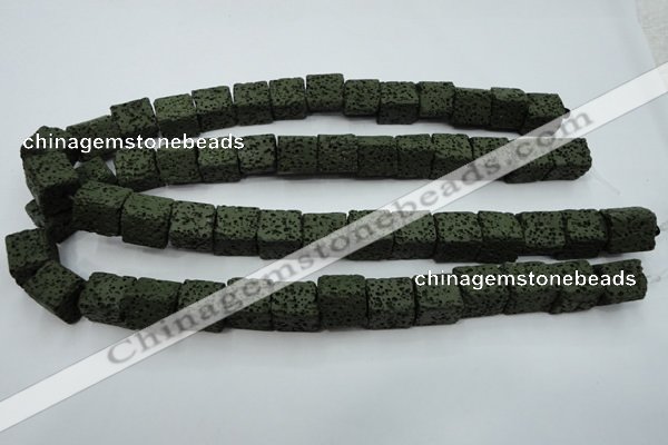 CLV391 15.5 inches 12*13*15mm cuboid dyed lava beads wholesale