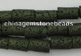 CLV393 15.5 inches 8*14mm tube dyed lava beads wholesale