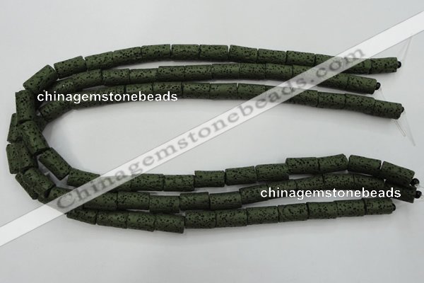 CLV393 15.5 inches 8*14mm tube dyed lava beads wholesale