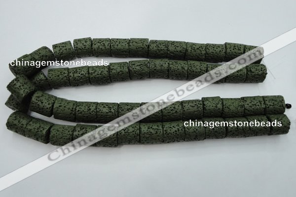 CLV394 15.5 inches 15*15mm tube dyed lava beads wholesale