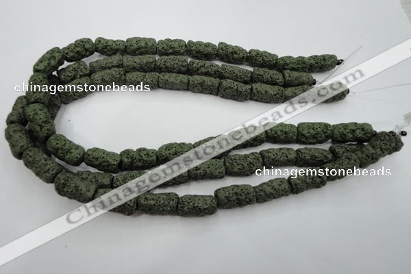 CLV396 15.5 inches 10*20mm nuggets dyed lava beads wholesale