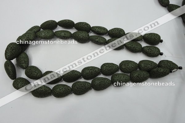 CLV398 15.5 inches 16*22mm flat teardrop dyed lava beads wholesale