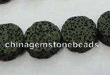 CLV400 15.5 inches 6*15mm coin dyed lava beads wholesale