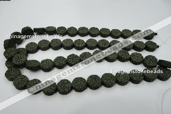 CLV400 15.5 inches 6*15mm coin dyed lava beads wholesale