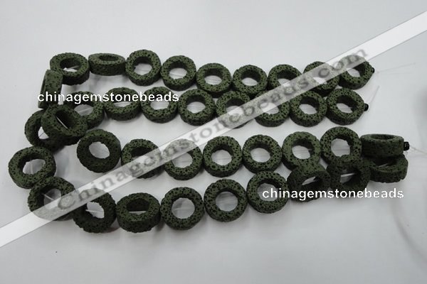 CLV409 15.5 inches 8*20mm donut dyed lava beads wholesale