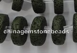 CLV411 15.5 inches 7*20mm tyre dyed lava beads wholesale