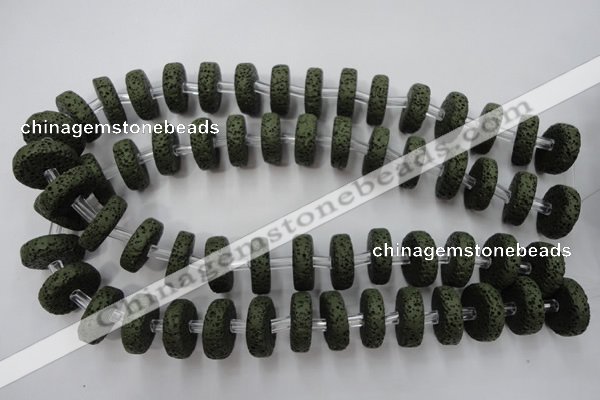 CLV411 15.5 inches 7*20mm tyre dyed lava beads wholesale